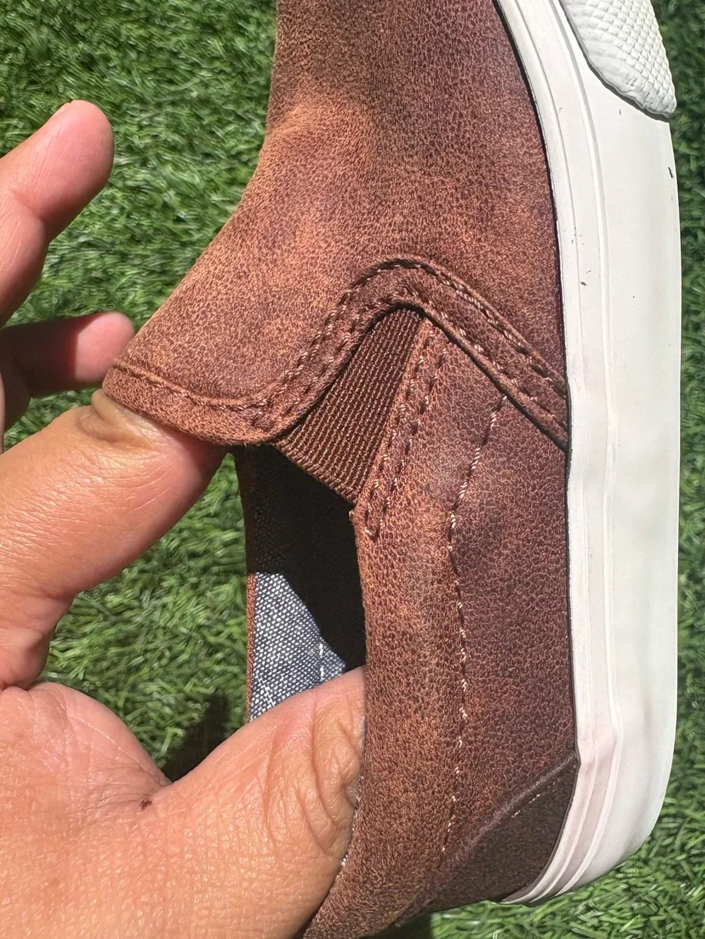 Old Navy Brown Slip-On Toddler Shoes with White Sole